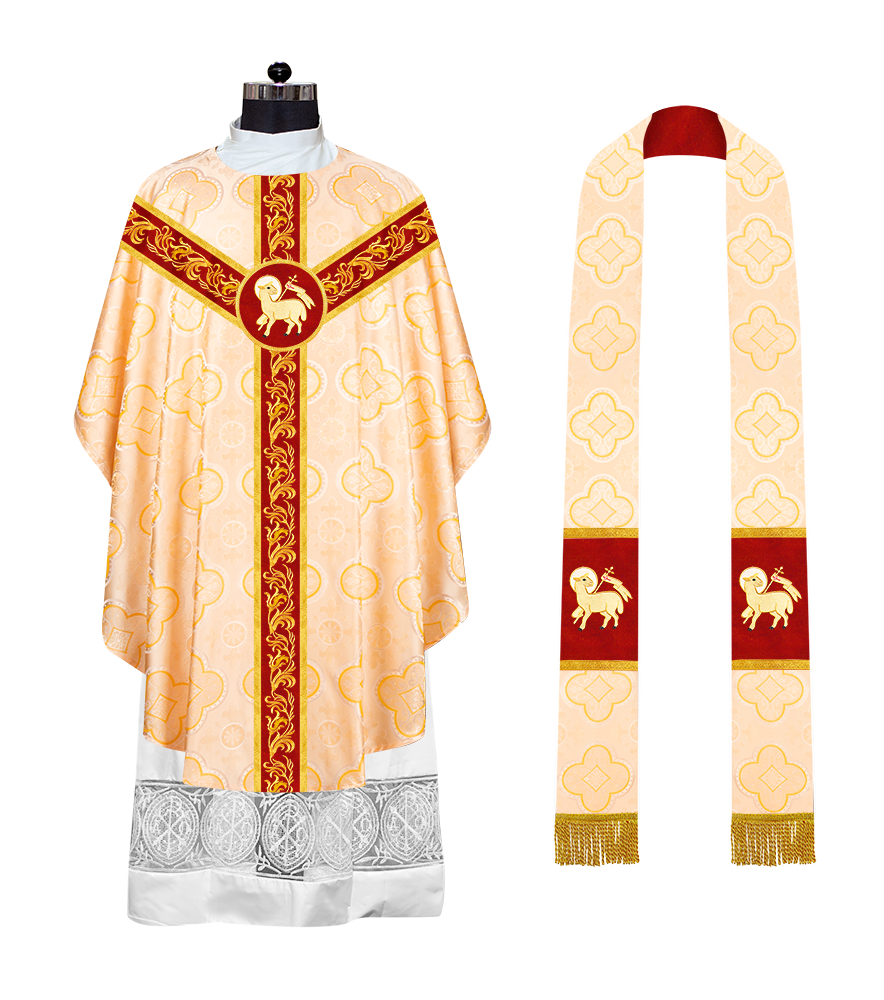Gothic Chasuble with Embroidered Lace