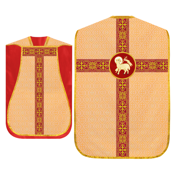 Fiddleback Vestment with Motif and woven Braided Trims