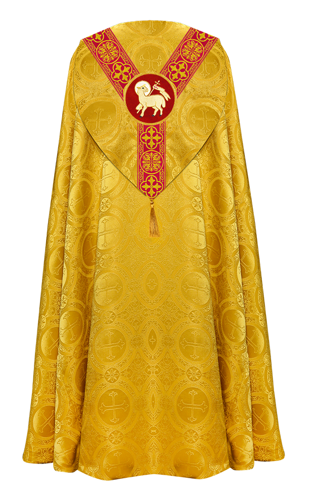 Gothic Cope Vestment with Y Type Braided Trims and Motifs