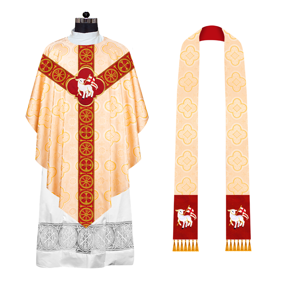 Traditional Pugin chasuble with Designer Orphrey