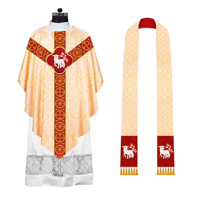 Traditional Pugin chasuble with Designer Orphrey