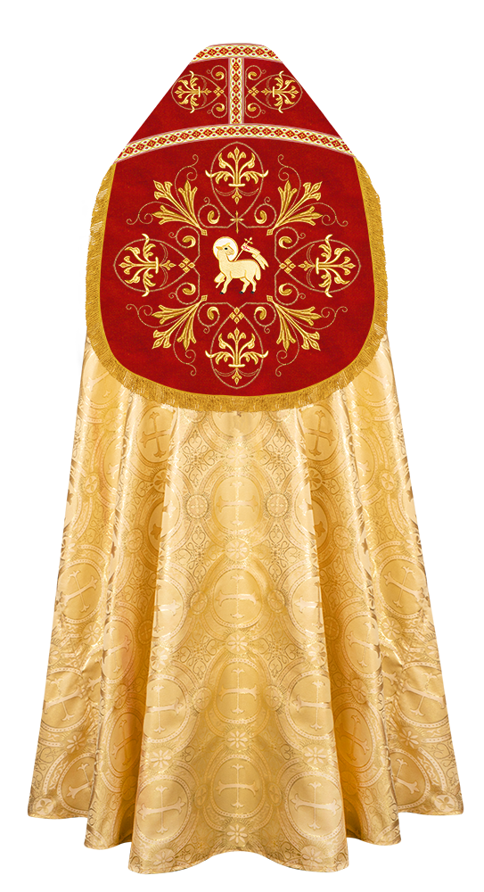 Embroidered Roman Cope Vestment with Braided Trims