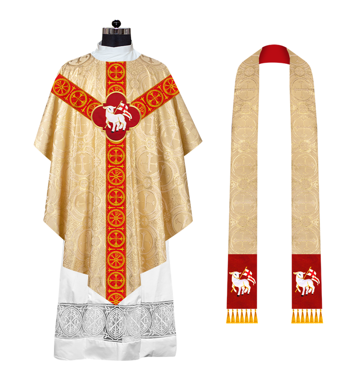 Embroidered Pugin Chasuble with Spiritual Motif