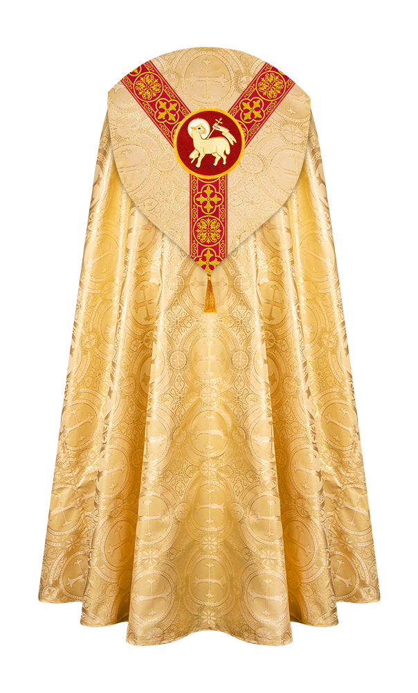 Gothic Cope Vestment with Y Type Braided Trims and Motifs