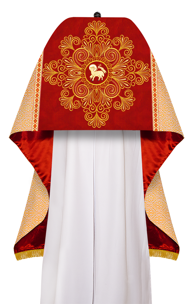 Humeral Veil Vestment with Braided Embroidery and Trims