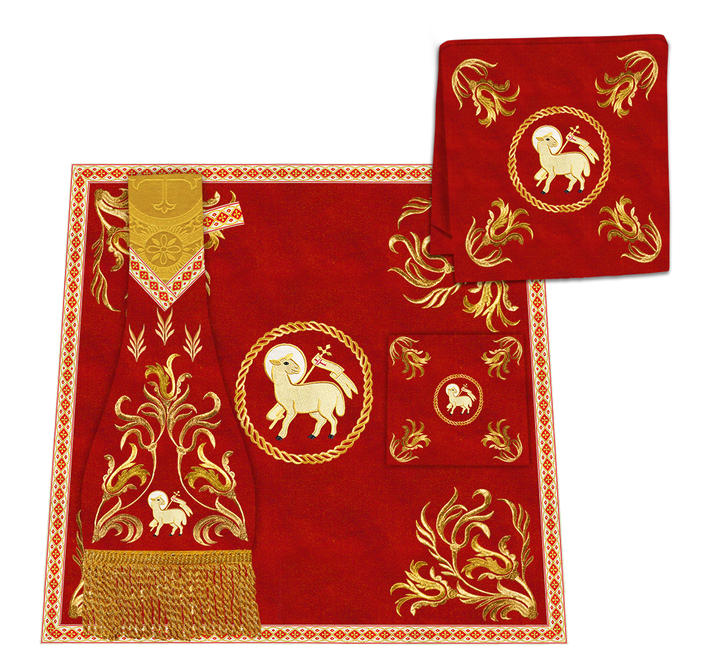 Gothic Chasuble Vestments With Ornate Embroidery And Trims