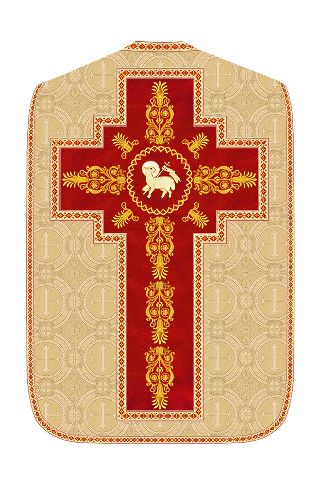 Roman Chasuble Vestments Adorned With Trims