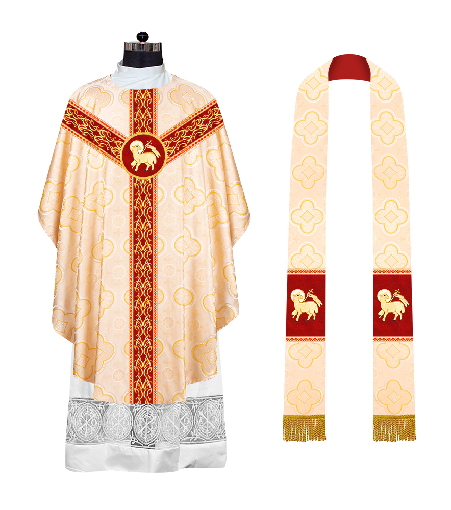 Gothic Chasuble Vestments with embroidery and trims