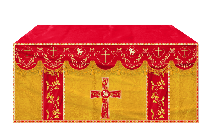 Altar Table Cloth With Floral Embroidery trims