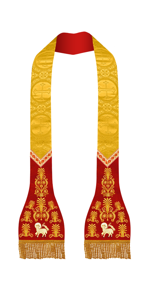 Embroidered Roman stole with Motif and trims