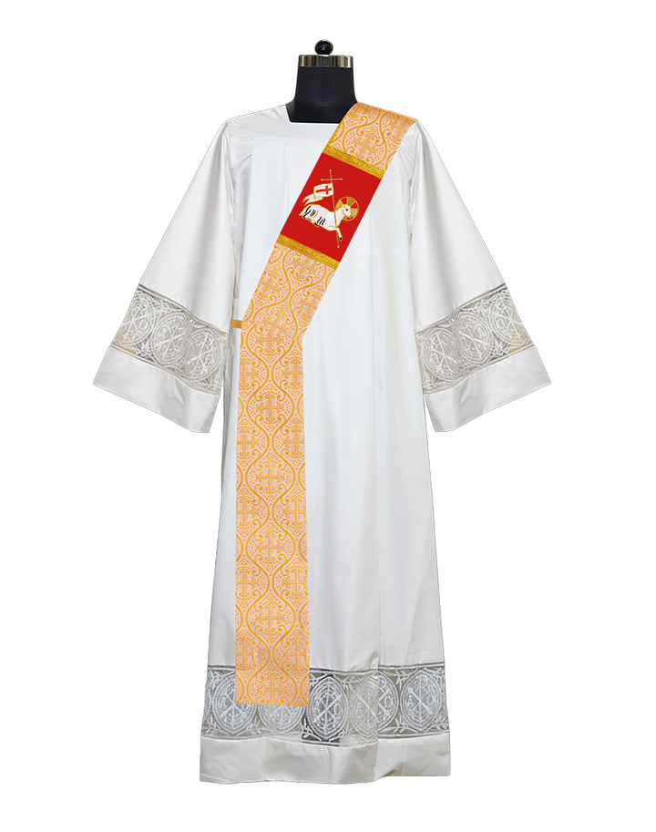 Deacon Stole with Embroidered Spiritual Lamb Motif