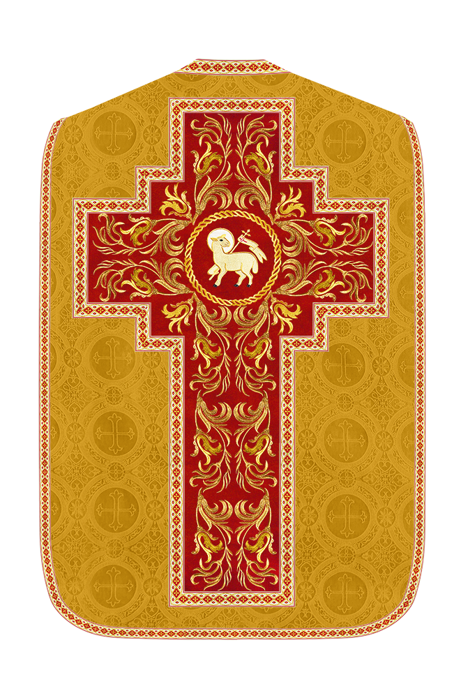 Roman Chasuble Vestment With Woven Braids and Trims