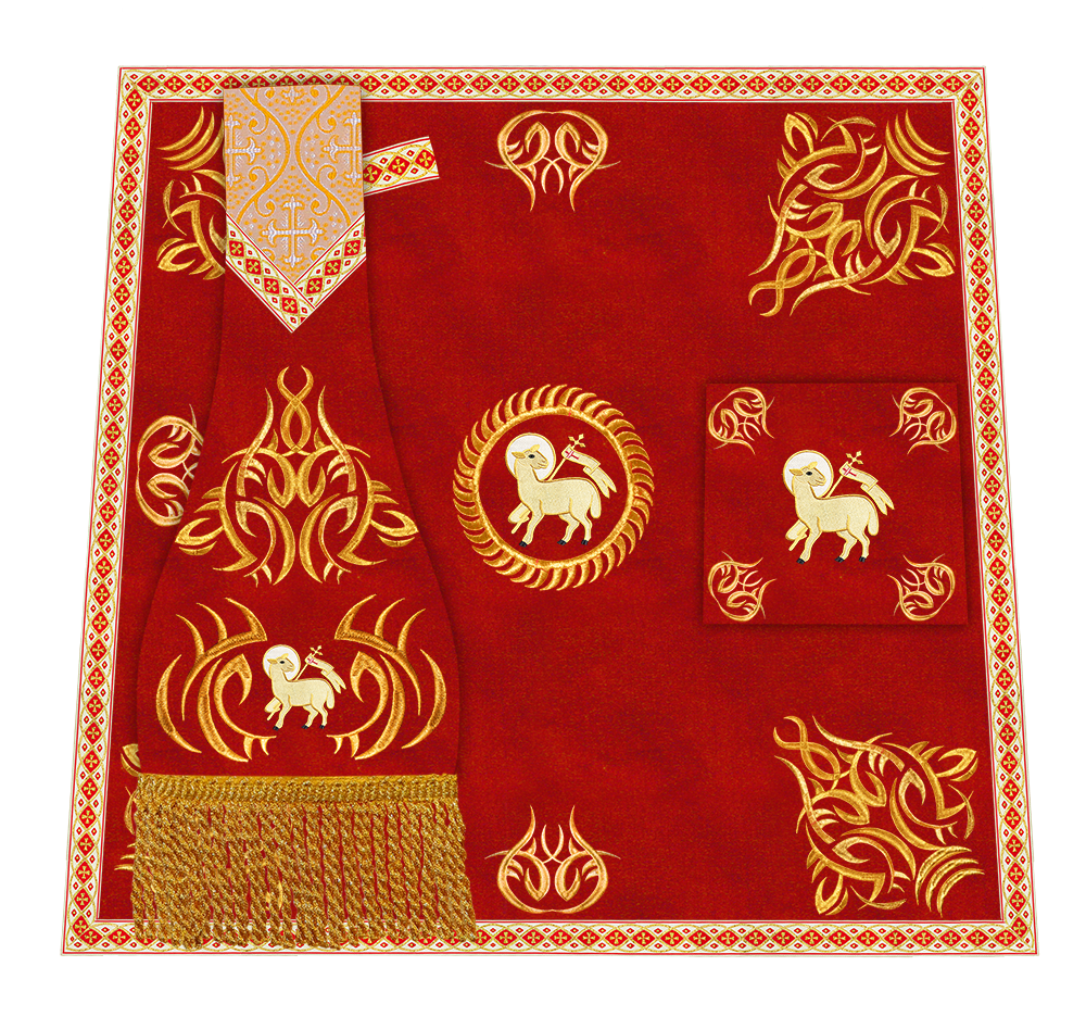 Set of Four Roman Chasuble with Embroidered Trims