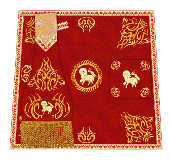 Set of Four Roman Chasuble with Embroidered Trims