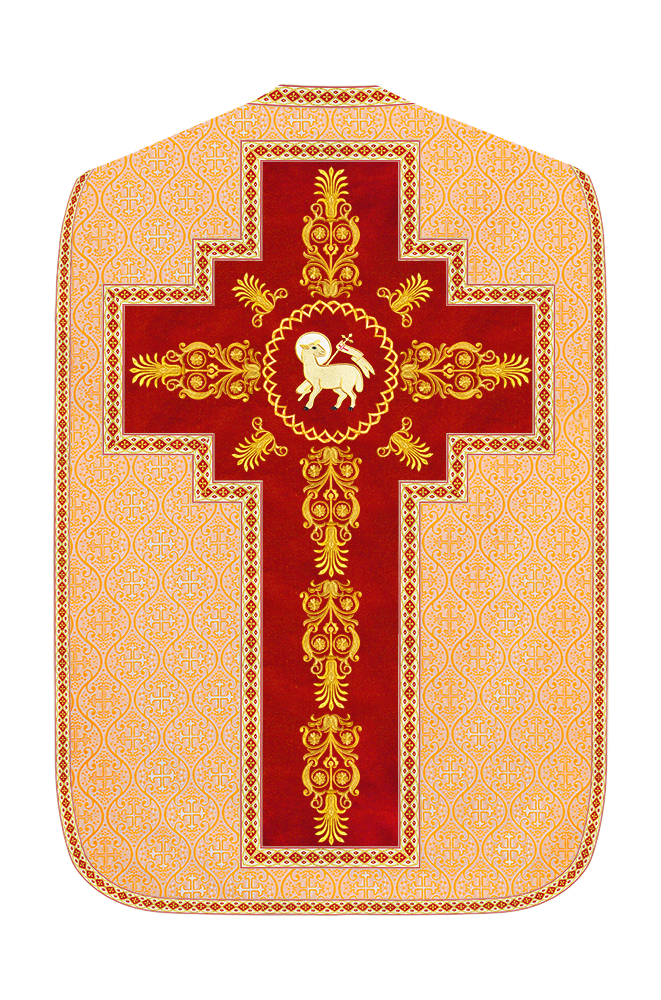 Roman Chasuble Vestments Adorned With Trims