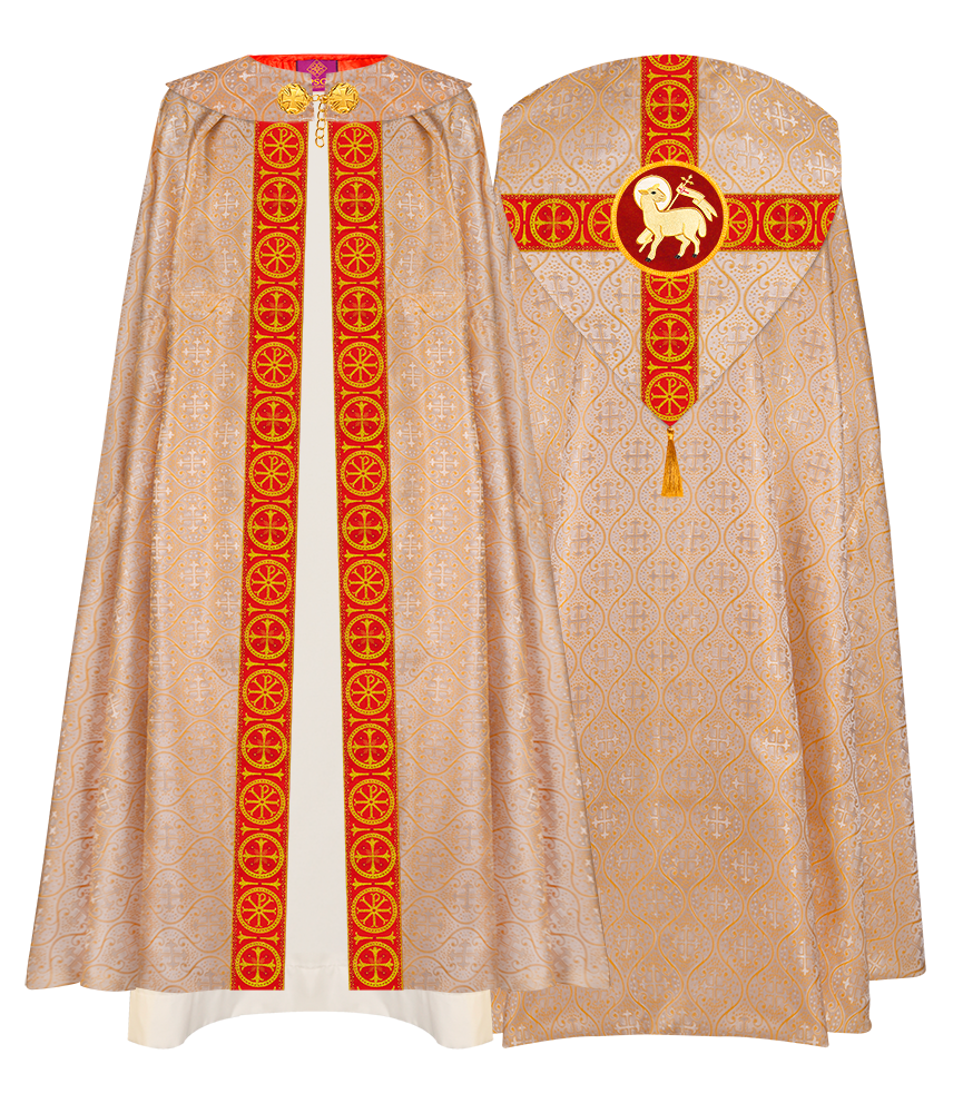 Gothic Cope Vestment with Cross Type Braided Motif