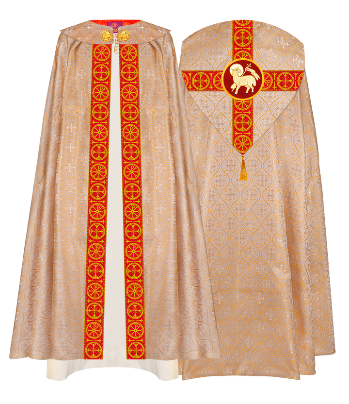 Gothic Cope Vestment with Cross Type Braided Motif