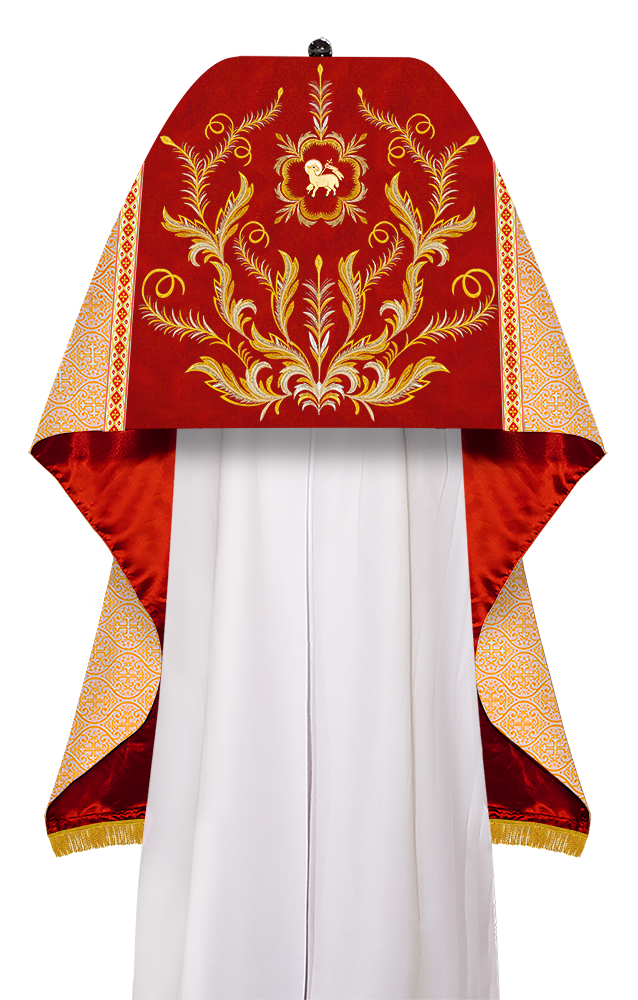 Humeral Veil Vestment with Ornate Embroidery Motif