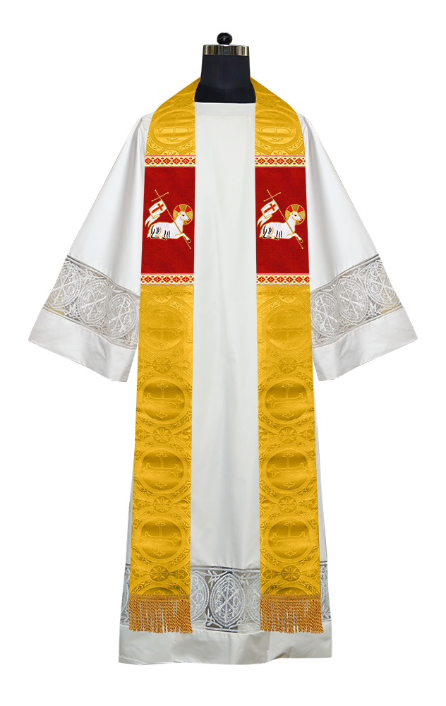 Embroidered LAMB Liturgical Clergy stole