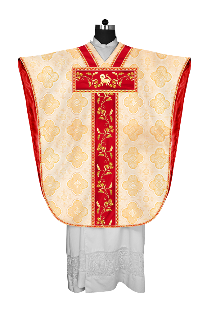Borromean Chasuble Vestment Ornated With Floral Design and Trims