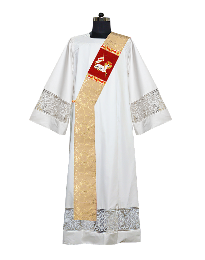 Deacon Stole Crafted with Embroidered Spiritual Lamb Motif