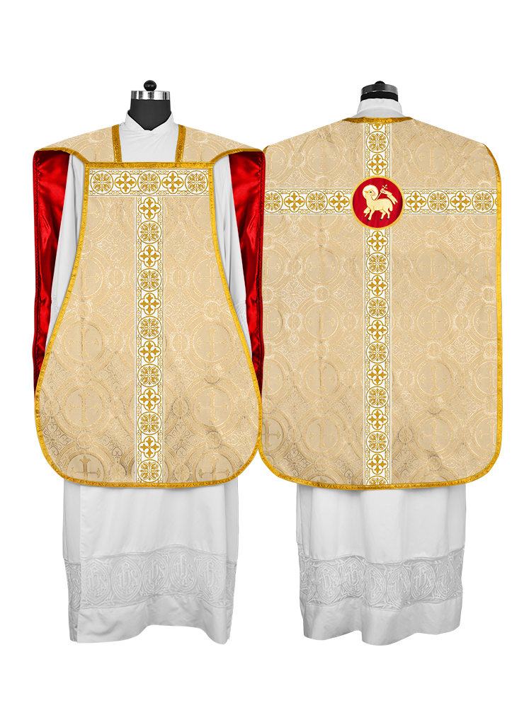 Casulla católica romana con motivo espiritual 