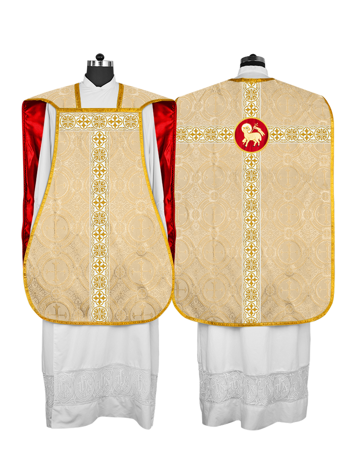 Casulla católica romana con motivo espiritual 