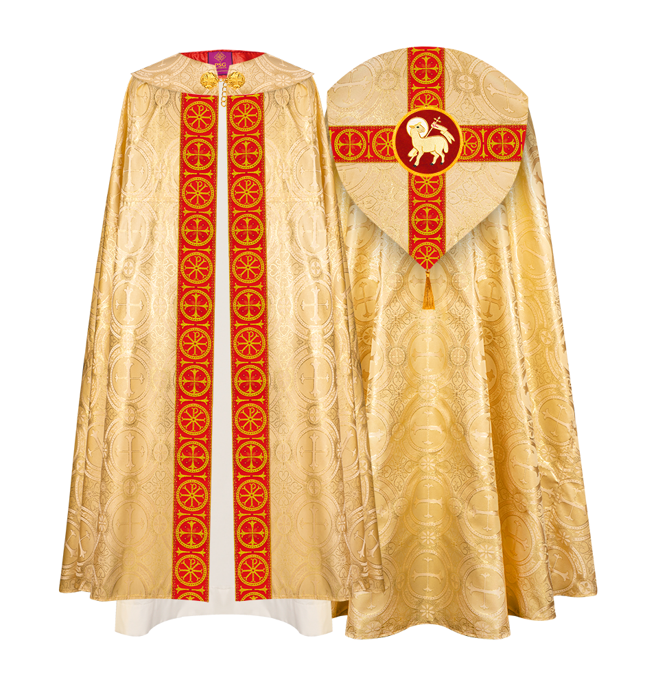 Gothic Cope Vestment with Cross Type Braided Motif