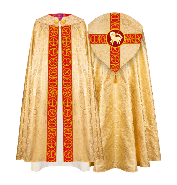 Gothic Cope Vestment with Cross Type Braided Motif