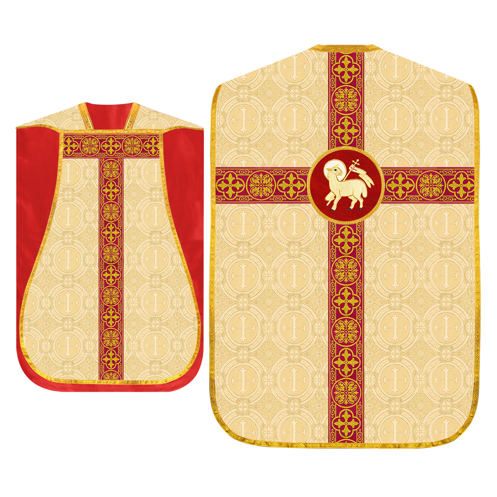 Fiddleback Vestment with Motif and woven Braided Trims