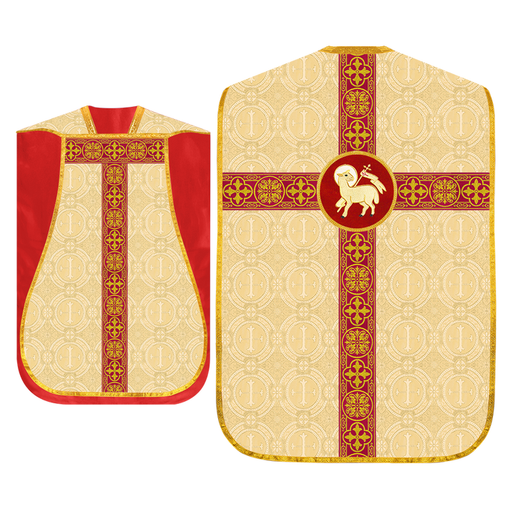 Fiddleback Vestment with Motif and woven Braided Trims