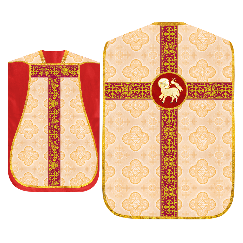 Fiddleback Vestment with Motif and woven Braided Trims