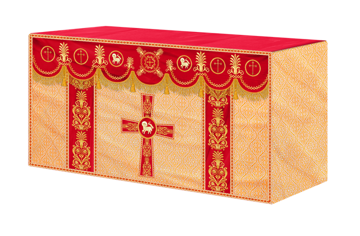 Altar Cloth with Embroidered Motif and Trims