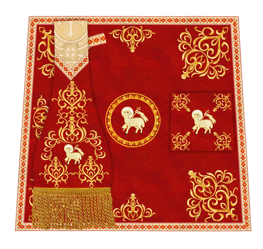 Traditional Fiddleback Vestment With Motifs and Trims