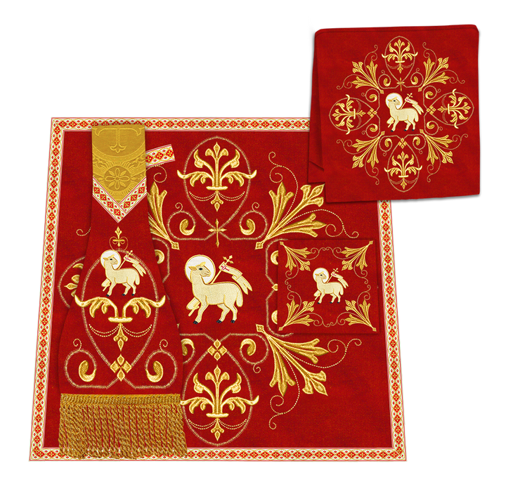 Embroidered Roman Cope Vestment with Braided Trims