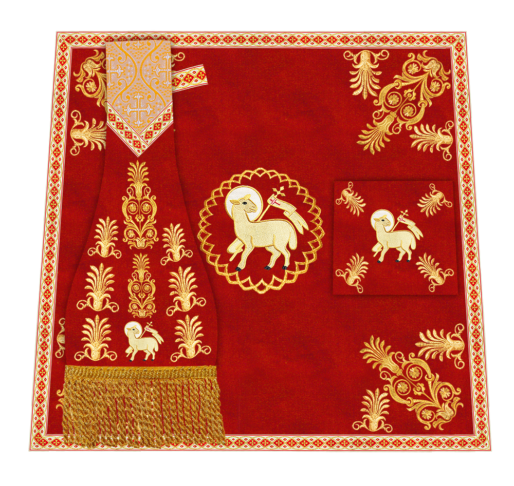 Roman Chasuble Vestments Adorned With Trims