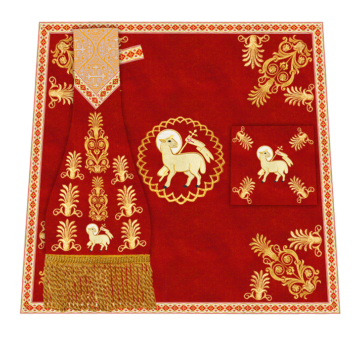 Roman Chasuble Vestments Adorned With Trims