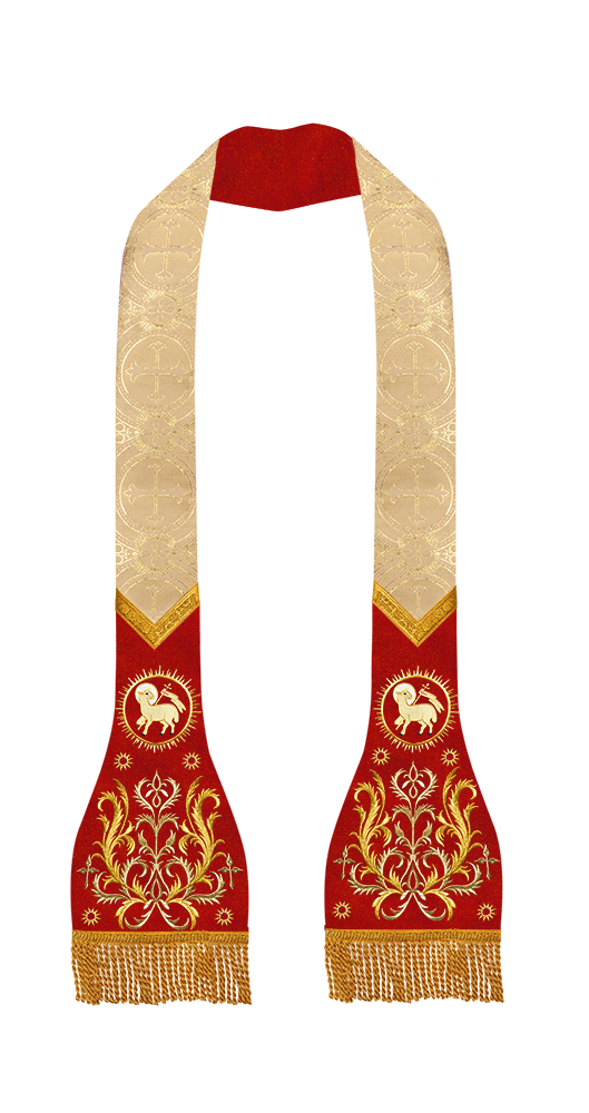 Set of 4 Catholic Stole with Embroidery Motif