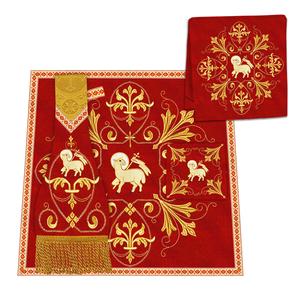 Borromean Chasuble Vestment With Spiritual Motifs and Trims