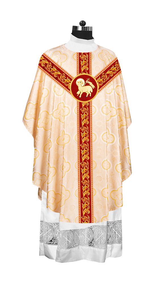 Gothic Chasuble Vestments With Ornate Embroidery And Trims