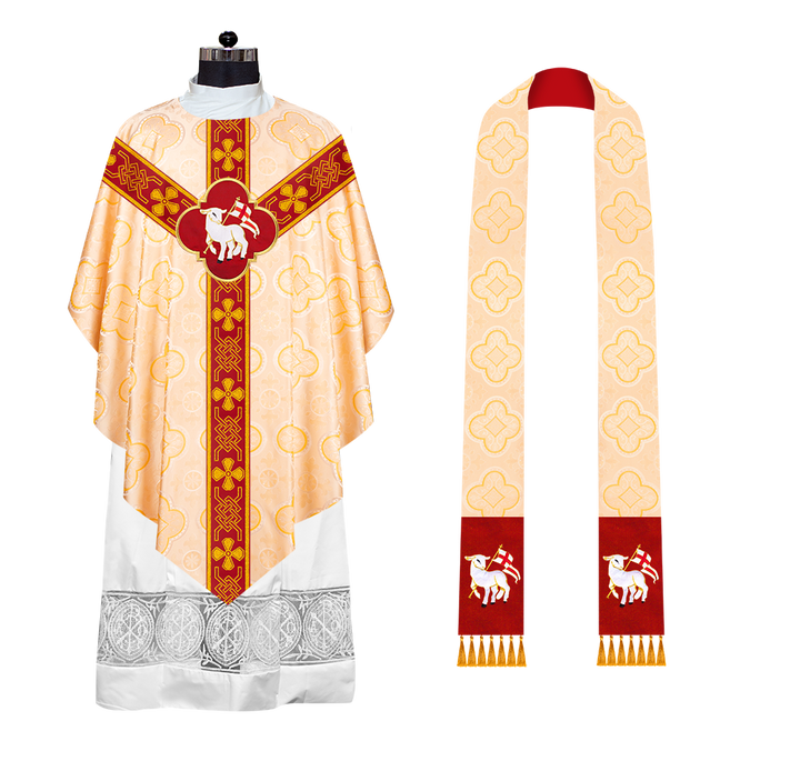 Traditional Pugin chasuble with Designer Orphrey