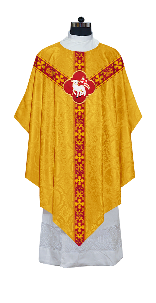 Pugin Chasuble with Braided Lace Orphrey