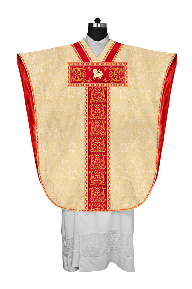 Borromean Chasuble Vestment Enhanced With  Motifs and Trims