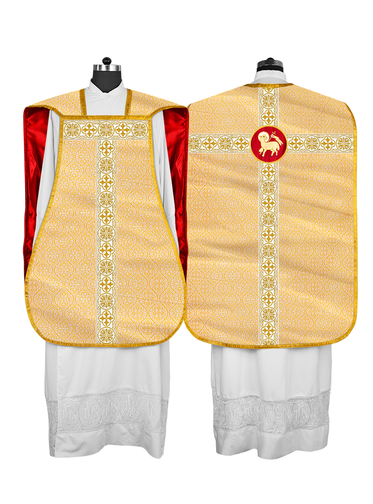 Casulla católica romana con motivo espiritual 