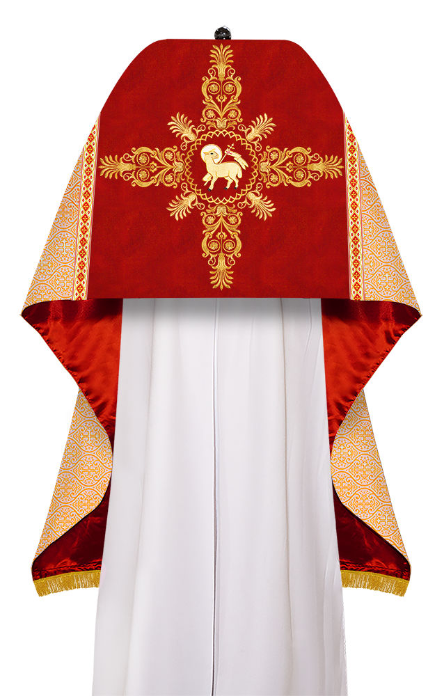 Humeral Veil Vestment with Embroidery and Spiritual Motif