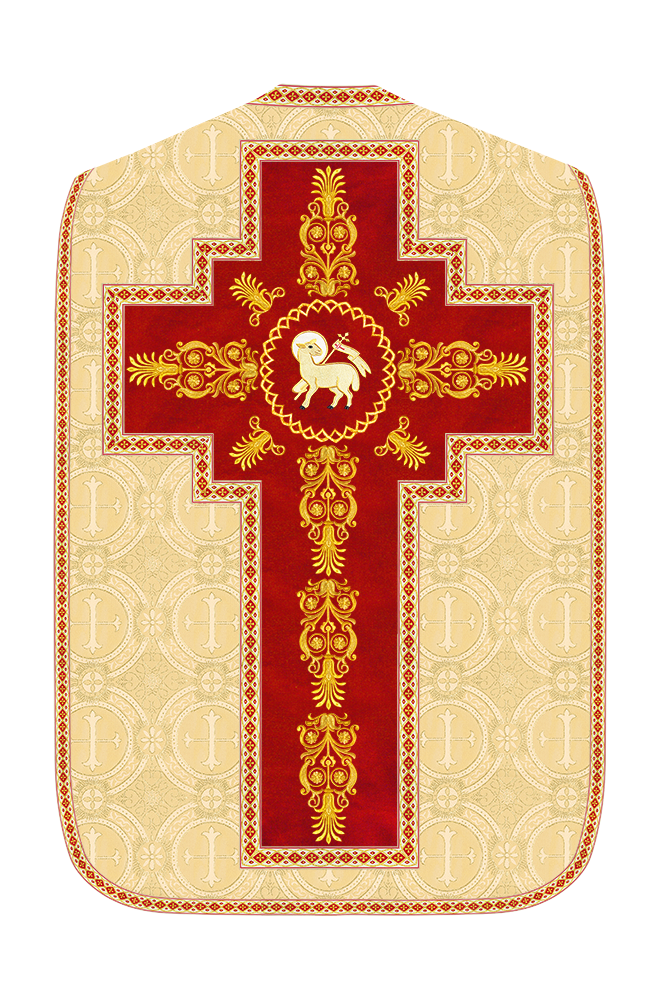 Roman Chasuble Vestments Adorned With Trims