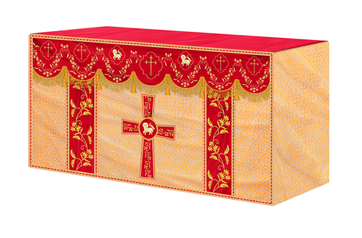 Altar Table Cloth With Floral Embroidery trims