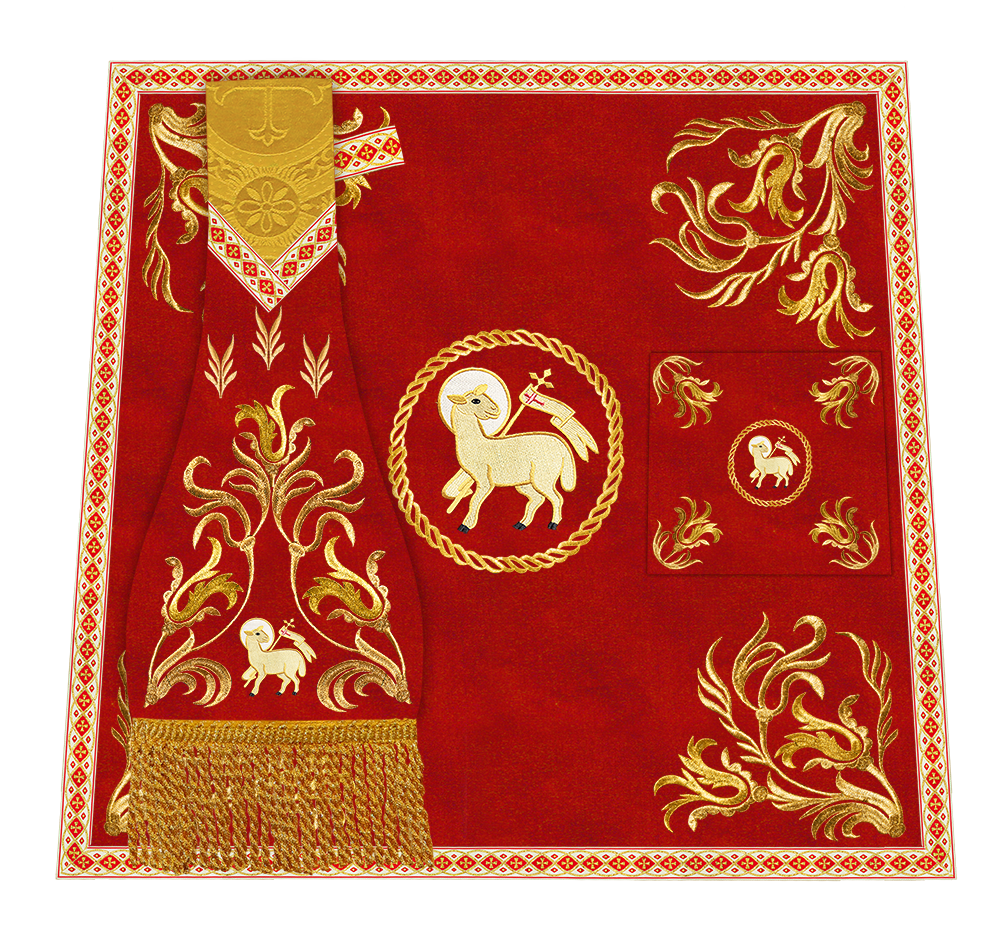 Mass set Vestment with Embroidered Motif