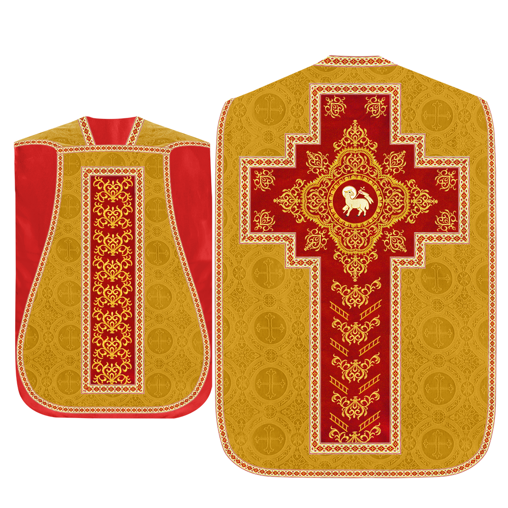 Traditional Fiddleback Vestment With Motifs and Trims