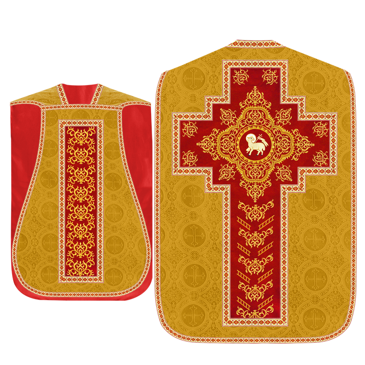 Traditional Fiddleback Vestment With Motifs and Trims